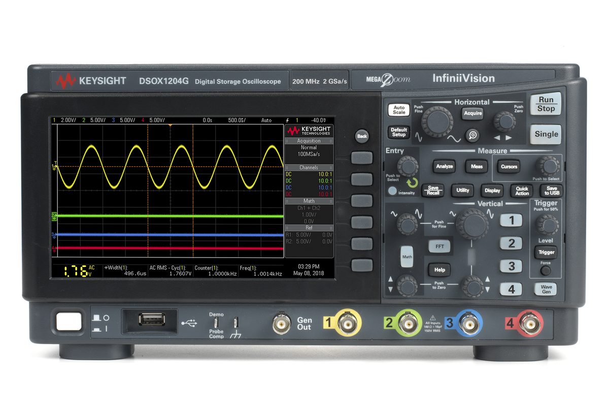 Keysight DSOX1204G Oscilloscope, 70/100/200 MHz, 4 Analog Channels, Waveform Generator | Keysight DSOX1204G — Osiloskop Digital 4 Kanal