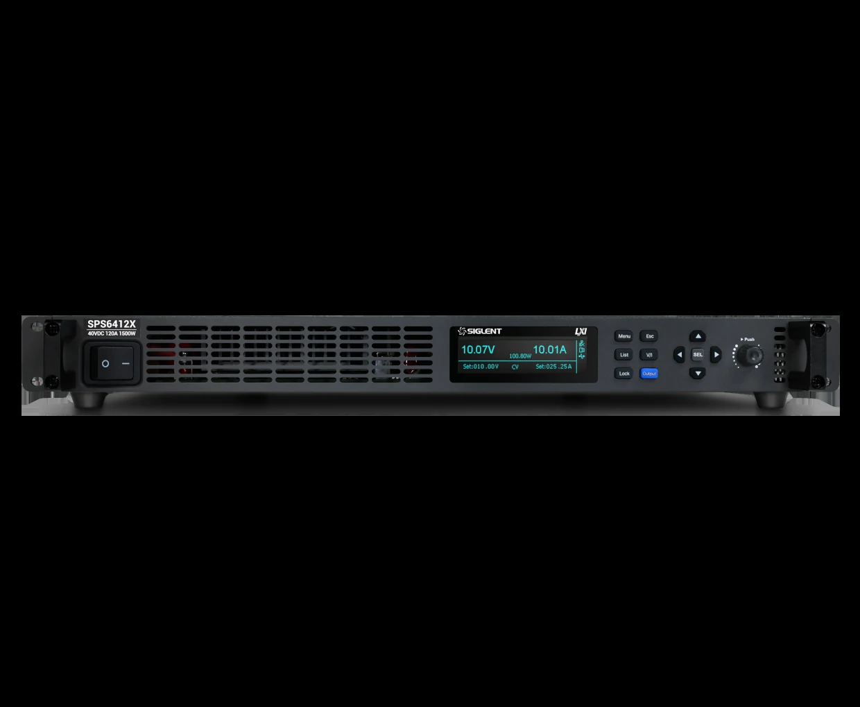 Power supply DC programmable Siglent dengan indikasi CV untuk pembahasan CV CC OVP OCP dan remote sense
