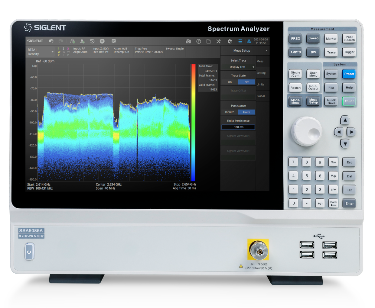 Siglent SSA5000A spectrum analyzer untuk analisis sinyal RF