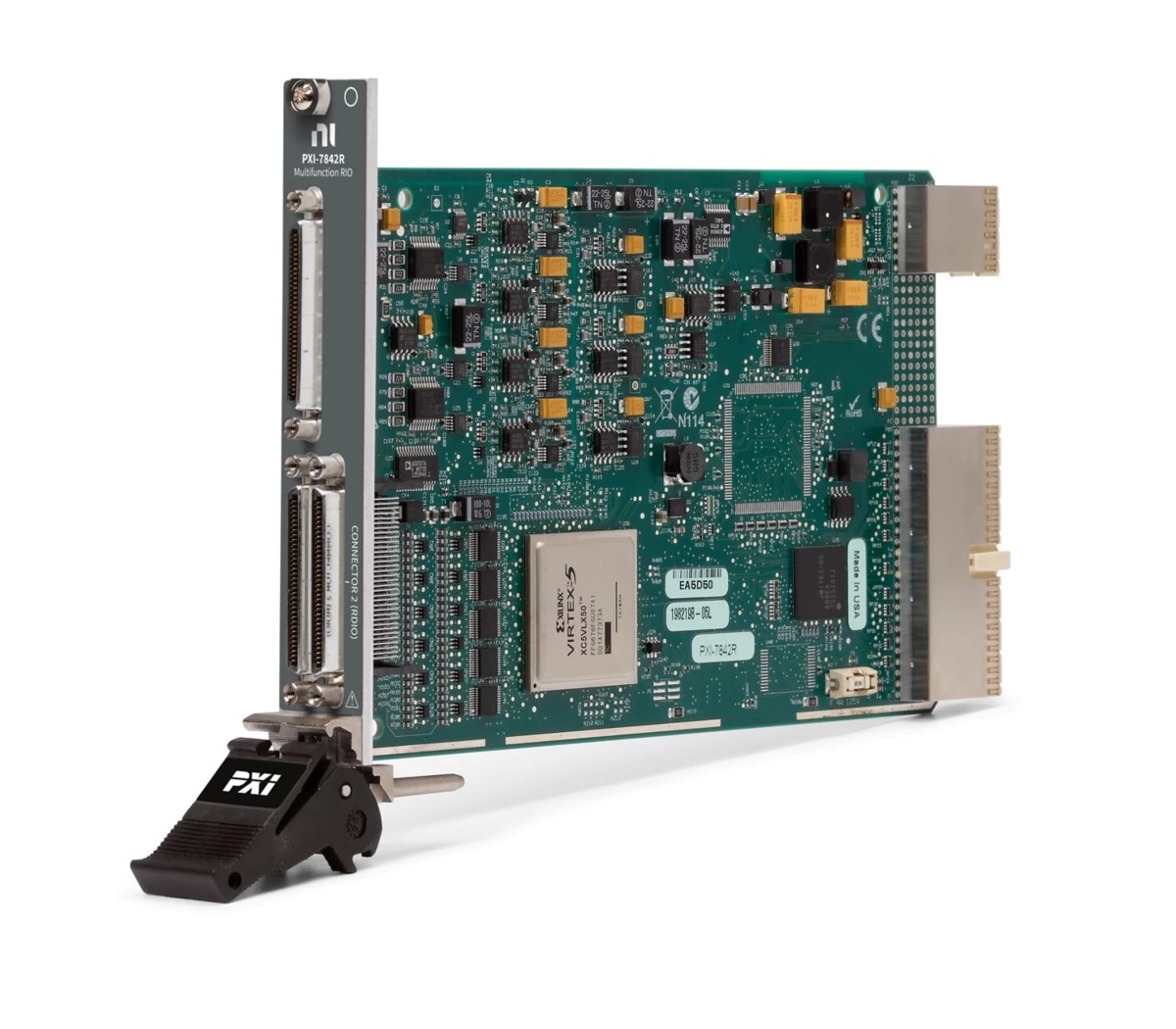 PXI-7842R R Series Multifunction Device, Virtex-5 LX50, 8 AI, 8 AO, 96 DIO, 200kS/sec