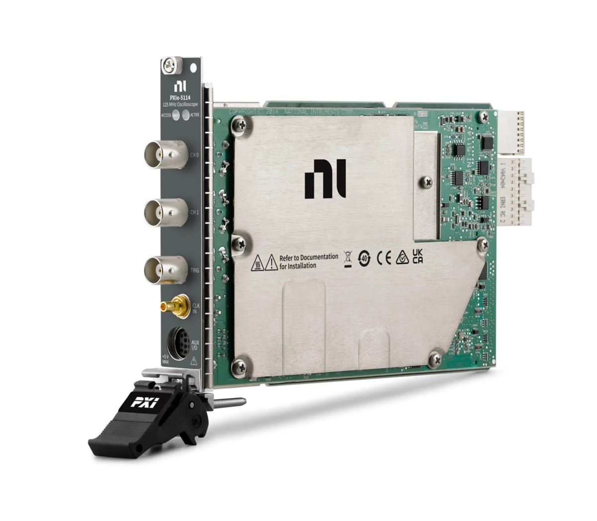 PXIe-5114 PXI Oscilloscope, 125 MHz, 8 bits, 250 MS/s, 2 Channels, 64 MB/ch
