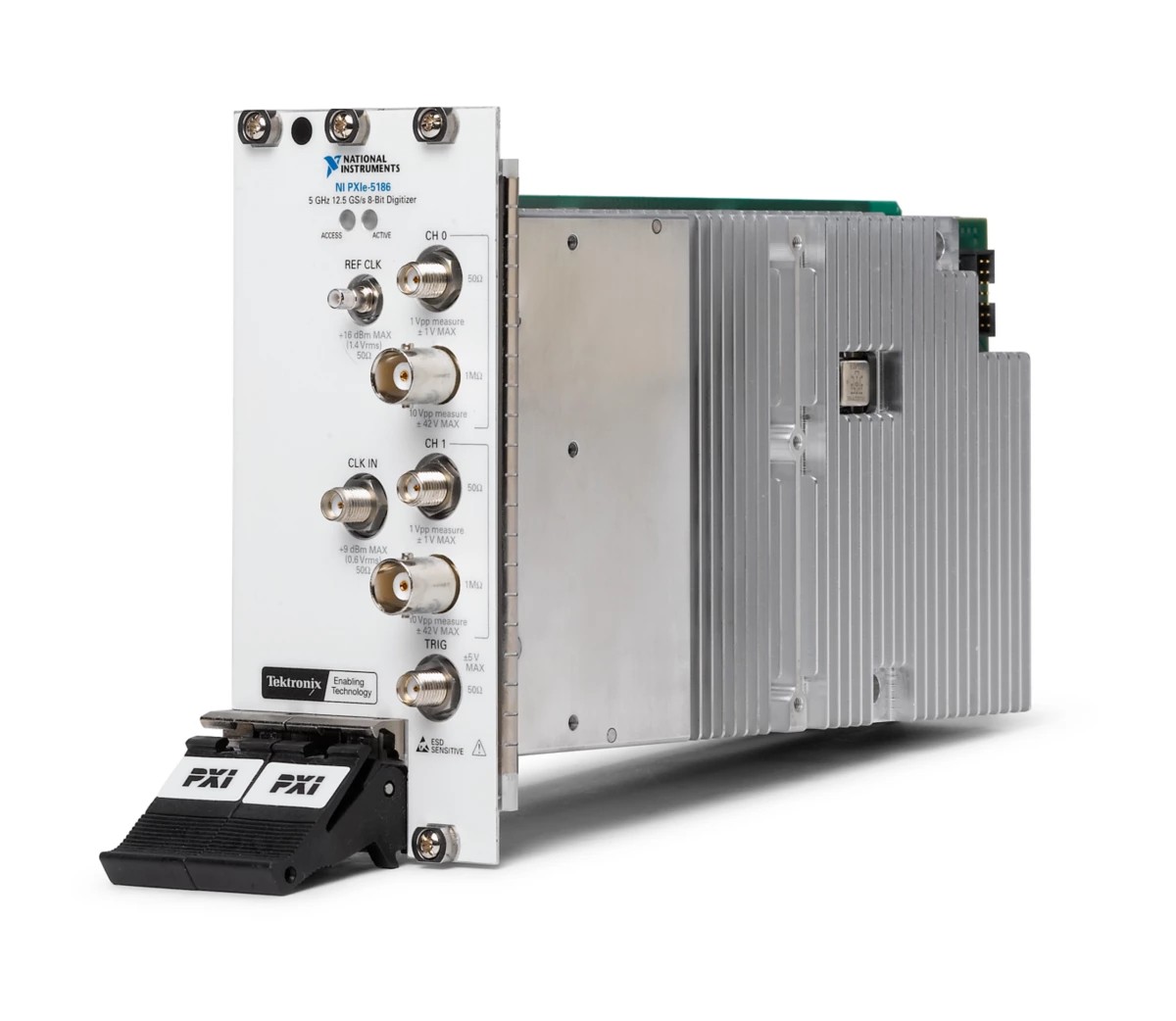 PXIe-5186 PXI Oscilloscope, 5 GHz, 8 bits, 12.5 GS/s, 2 Channels, 16 MB/ch